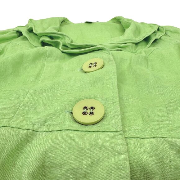 Vintage | Joseph Ribkoff | 6 | Ruffled Collar Blazer | Green | Y2K | Feminine - Picture 13 of 16